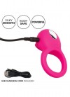 Ярко-розовое эрекционное кольцо Silicone Rechargeable Teasing Tongue Enhancer фото 5 — pink-kiss