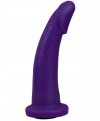Фиолетовая гладкая изогнутая насадка-плаг - 14,7 см. фото 1 — pink-kiss