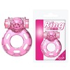 Розовое эрекционное виброкольцо Pink Bear фото 2 — pink-kiss