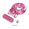 Розовое эрекционное виброкольцо Pink Bear фото 4 — pink-kiss