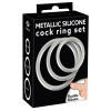 Набор из 3 эрекционных колец под металл Metallic Silicone Cock Ring Set фото 2 — pink-kiss