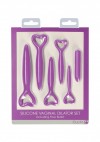 Набор фиолетовых вагинальных расширителей с вибропулей Silicone Vaginal Dilator Set фото 2 — pink-kiss