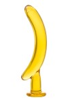 Жёлтый стимулятор-банан из стекла - 17,5 см. фото 1 — pink-kiss