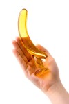Жёлтый стимулятор-банан из стекла - 17,5 см. фото 2 — pink-kiss
