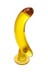 Жёлтый стимулятор-банан из стекла - 17,5 см. фото 3 — pink-kiss