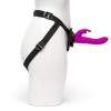 Лиловый страпон Rechargeable Vibrating Strap-On Harness Set - 17,6 см. фото 2 — pink-kiss