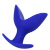 Синяя силиконовая расширяющая анальная втулка Bloom - 9,5 см. фото 1 — pink-kiss