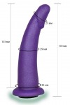 Фиолетовая гладкая изогнутая насадка-плаг - 17 см. фото 2 — pink-kiss