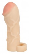 Закрытая удлиняющая насадка на пенис с подхватом мошонки Thicker & Bigger Extension - 17 см. фото 1 — pink-kiss