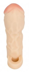 Закрытая удлиняющая насадка на пенис с подхватом мошонки Thicker & Bigger Extension - 17 см. фото 2 — pink-kiss