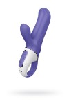 Фиолетовый вибратор Satisfyer Magic Bunny с клиторальным отростком - 17,6 см. фото 1 — pink-kiss