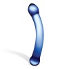 Синий изогнутый фаллоимитатор Curved G-Spot Glass Dildo - 16 см. фото 1 — pink-kiss