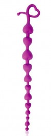 Фиолетовая анальная цепочка с ограничителем - 28 см. фото 1 — pink-kiss