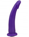 Фиолетовая гладкая изогнутая насадка-плаг - 20 см. фото 1 — pink-kiss