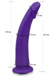 Фиолетовая гладкая изогнутая насадка-плаг - 20 см. фото 2 — pink-kiss