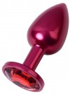 Красная анальная пробка с кристаллом красного цвета - 7,2 см. фото 1 — pink-kiss