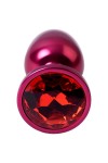 Красная анальная пробка с кристаллом красного цвета - 7,2 см. фото 4 — pink-kiss