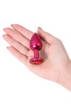 Красная анальная пробка с кристаллом красного цвета - 7,2 см. фото 6 — pink-kiss