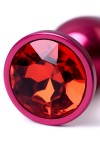 Красная анальная пробка с кристаллом красного цвета - 7,2 см. фото 8 — pink-kiss