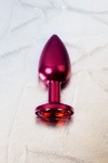 Красная анальная пробка с кристаллом красного цвета - 7,2 см. фото 9 — pink-kiss