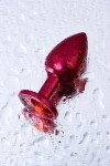 Красная анальная пробка с кристаллом красного цвета - 7,2 см. фото 10 — pink-kiss
