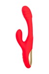 Красный вибратор-кролик с двигающимся язычком Patti - 24 см. фото 1 — pink-kiss