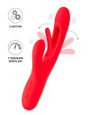 Красный вибратор-кролик с двигающимся язычком Patti - 24 см. фото 2 — pink-kiss