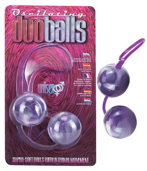 Фиолетово-белые вагинальные шарики со смещенным центром тяжести фото 1 — pink-kiss