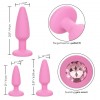 Набор из 3 розовых анальных пробок Crystal Booty Kit фото 5 — pink-kiss