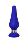 Синяя силиконовая анальная втулка с ограничителем - 11,5 см. фото 3 — pink-kiss