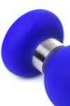 Синяя силиконовая анальная втулка с ограничителем - 11,5 см. фото 7 — pink-kiss