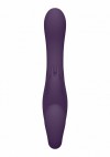 Фиолетовый безремневой вибрострапон Suki со стимулятором клитора - 22 см. фото 3 — pink-kiss