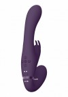 Фиолетовый безремневой вибрострапон Suki со стимулятором клитора - 22 см. фото 4 — pink-kiss