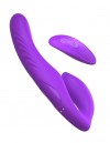 Фиолетовый безремневой вибрострапон с пультом Ultimate Strapless Strap-On - 22,22 см. фото 3 — pink-kiss