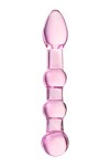Розовый фаллоимитатор-ёлочка из прозрачного стекла - 18 см. фото 1 — pink-kiss
