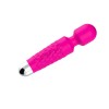 Ярко-розовый wand-вибратор с рельефной ручкой - 20 см. фото 2 — pink-kiss