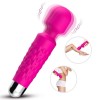 Ярко-розовый wand-вибратор с рельефной ручкой - 20 см. фото 3 — pink-kiss
