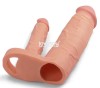 Телесная насадка для двойного проникновения Add 2 Pleasure X Tender Double Penis Sleeve - 20 см. фото 3 — pink-kiss