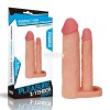 Телесная насадка для двойного проникновения Add 2 Pleasure X Tender Double Penis Sleeve - 20 см. фото 5 — pink-kiss