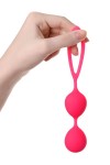 Ярко-розовые вагинальные шарики с петелькой фото 3 — pink-kiss