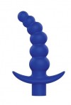 Синяя вибрирующая анальная елочка Sweet Toys - 10,8 см. фото 1 — pink-kiss