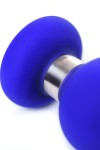 Синяя силиконовая анальная втулка с ограничителем - 13 см. фото 7 — pink-kiss