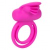Ярко-розовое эрекционное кольцо Silicone Rechargeable Dual Clit Flicker фото 1 — pink-kiss