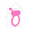 Розовое силиконовое эрекционное кольцо с вибрацией и язычком фото 3 — pink-kiss