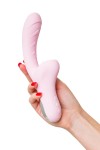 Розовый вибратор-кролик с ласкающим язычком Orali - 22 см. фото 7 — pink-kiss