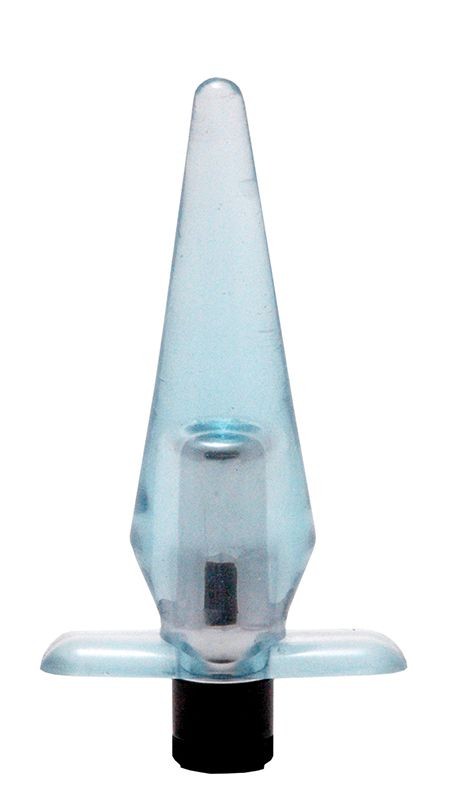 Голубая анальная пробка-конус SlimLine - 9 см. фото 1 — pink-kiss