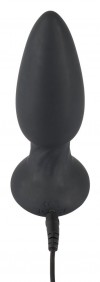 Черная анальная пробка с шейкером и вибрацией - 14 см. фото 5 — pink-kiss