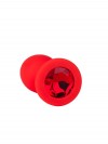 Красная анальная втулка с красным кристаллом - 7,3 см.  фото 5 — pink-kiss
