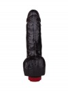 Чёрный виброфаллос с пышной мошонкой - 16 см. фото 3 — pink-kiss