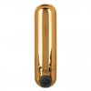 Золотистая вибропуля в чехле для хранения Rechargeable Hideaway Bullet - 7,5 см. фото 1 — pink-kiss